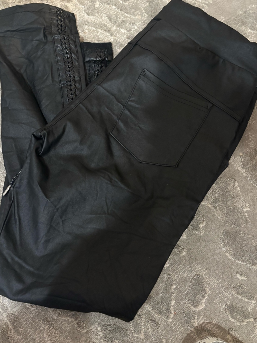 Slim Black Women's Track Joggers with Side Trim - Picture 7 of 9